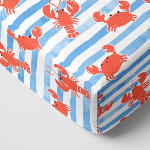 Crustacean Crew Fitted Crib Sheet – Little Sleepies