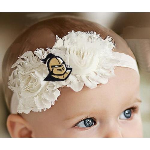 Future Tailgater UCF Central Florida Knights Baby/ Toddler Shabby Flower Hair Bow Headband