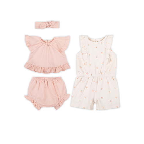 Little Star Organic Infant Girls 3PC Bundle Set, Sizes NB-24M