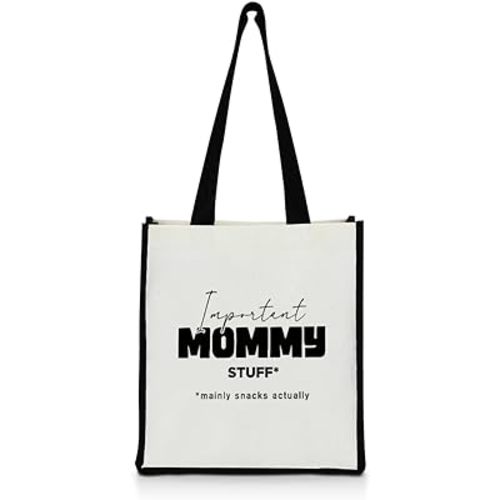 Mommy Gifts Mom Gifts from Daughters Sons Mommy to Be Gift Medium Canvas Tote Beach Reusable Grocery Shopping Bags Mothers Day Retirement Birthday Thank You Gifts for Her Mom Mother Mammy