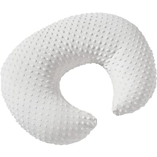 Minky Dots Nursing Pillow Cover, Case Plush Breathable Breastfeeding Pillow Slipcover Fits Nursing Pillow, Super Soft Snug Positioners for Baby Boy Baby Girl (Bright White)