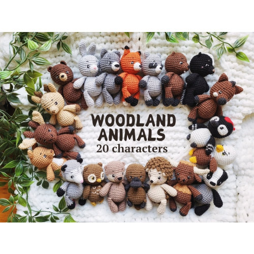 Woodland animals stuffed TOYS, Baby nursery, Forest animals set, Bear Fox Skunk Bunny Deer Beaver Raccoon Eagle Otter Bison, Toddler gift