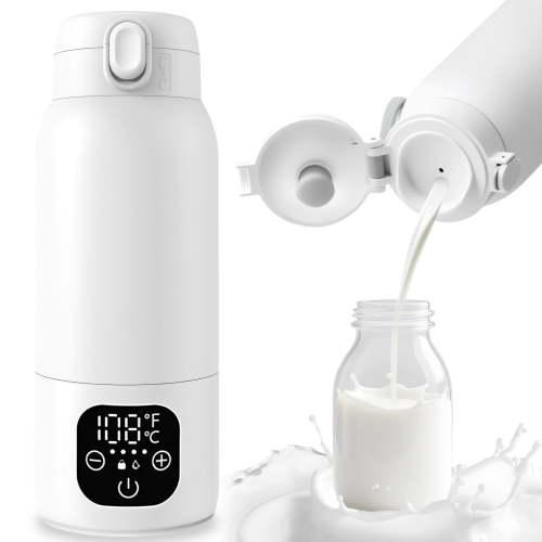 Demine Portable Bottle Warmer for Travel - 16.9oz Bottle Warmer with 3-Min Heating, Precise Temp Control (45℃-55℃) & IPX6 Waterproof | Milk Bottle Warmer On-The-Go for Car, Outdoor