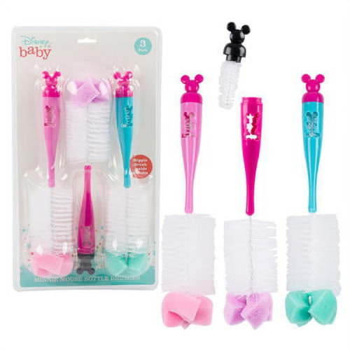 Minnie Mouse 3pk Bottle Brush (Pink)