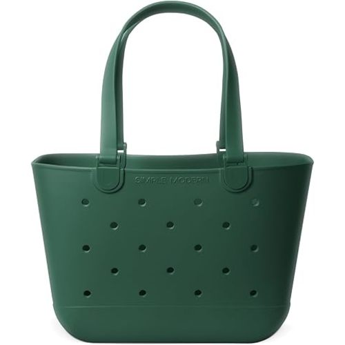 Simple Modern Beach Bag Rubber Tote | Waterproof Large Tote Bag with Zipper Pocket for Pool, Groceries, Sports |Gifts For Women | Getaway Bag Collection | Forest
