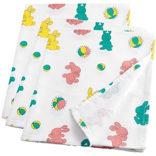 PILL THING Baby Hospital Receiving Swaddle Blankets for Newborn Babies - Original Bunny Design Breathable Cotton - Durable Hospital Quality - Generous 36x40 Size (Bunnyland, 3 Pack)