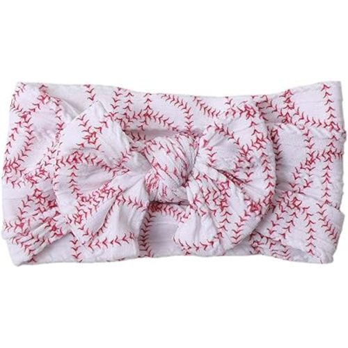 Baby Baseball Headband with Bow Sport Soccer Headband Bowknot Wide Hair Band Football Hair Bow for Toddler Infant TSFD55 (Baseball Pattern)