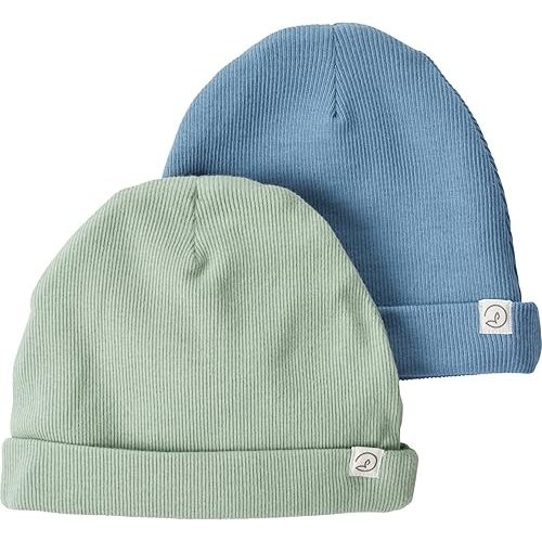 little planet by carter's Unisex-Baby 2-Pack Caps Made with Organic Cotton