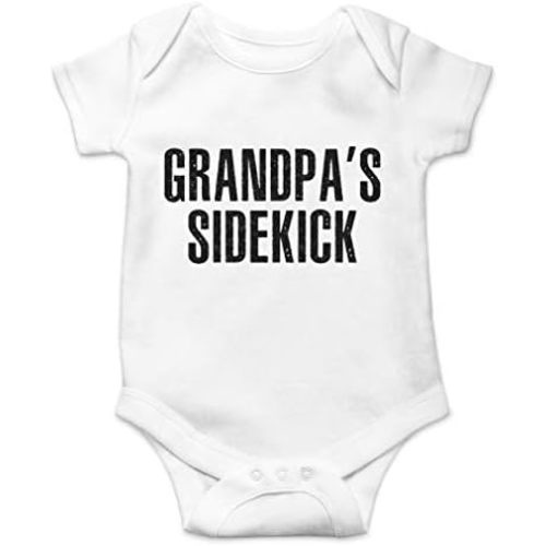 AW Fashions Grandpa's Sidekick Baby Bodysuit Cute Newborn Outfit Funny Boy Girl Grandparent Infant Clothes
