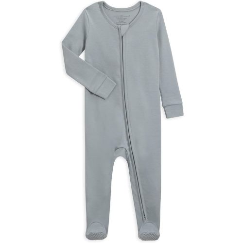 Colored Organics Baby Zip-Up Footed Sleeper with 2-Way Zipper - Newborn Organic Cotton Pajamas