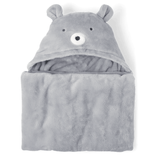 Baby Bear Cozy Hooded Blanket - Gray