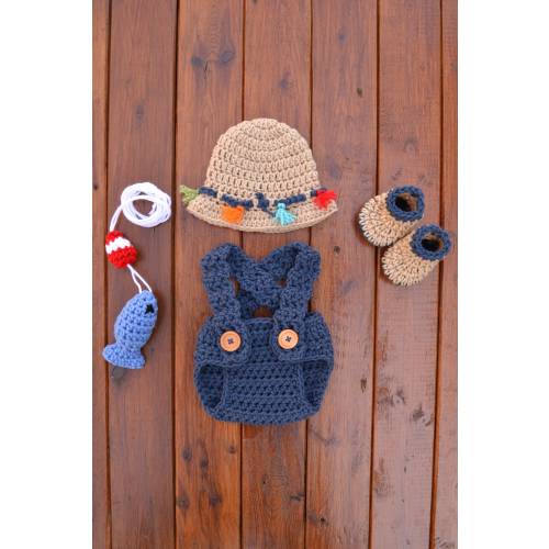 Newborn Fishing Outfit, Baby Fishing Outfit, Baby Fisherman Outfit, Newborn Pictures Fishing Outfit,  Baby Fishing Photoshoot, Gone Fishing