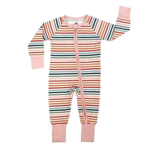 Sunset Stripes Bamboo Convertible Footie Romper