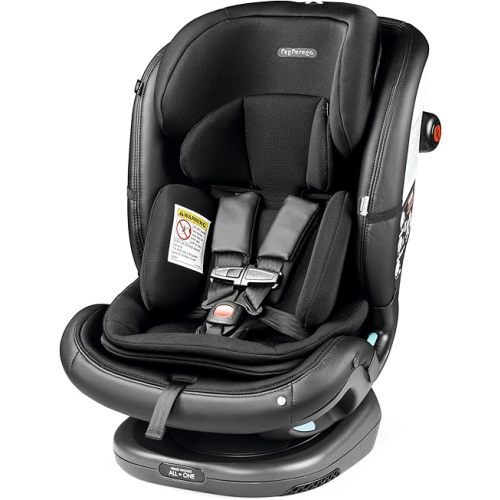 Peg Perego Primo Viaggio All-in-One Convertible Car Seat – Newborn to 10+ Years – 5-120 lbs – Height Adjustable & Slim, 100% FR-Free, Made in Italy, Licorice (Black)