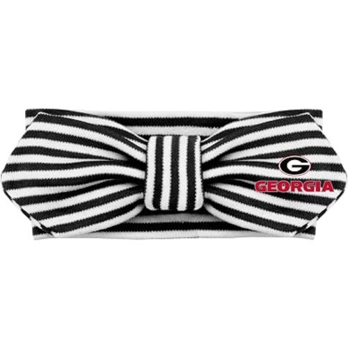 Creative Knitwear Georgia Bulldogs Infant Girls Black/White Striped Hair Knot Headband Embroidered Logo - Size Newborn - 4T