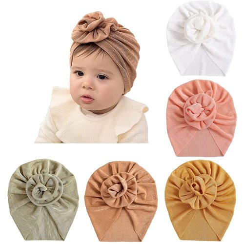 Newborn Babies Headwrap Hat Infant Toddler Cotton Soft Cute Nursery Beanie Headbands Top Bowknot Cap