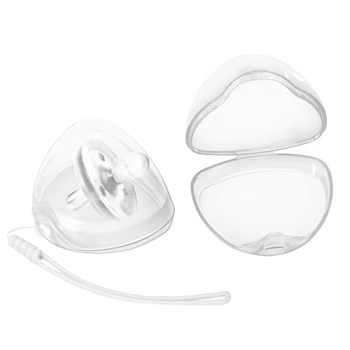 Nisxabebe Pacifier Case,2 Pack BPA Free Pacifier Holder Case with Lanyard for Diaper Bag,Pacifier Container Box for Baby Binky Nipple Travel,Essential Pacifier Accessories,Easy to Clean,Transparent