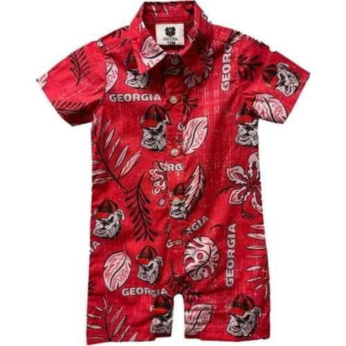 Infant Wes & Willy Red Georgia Bulldogs Vintage Floral Romper