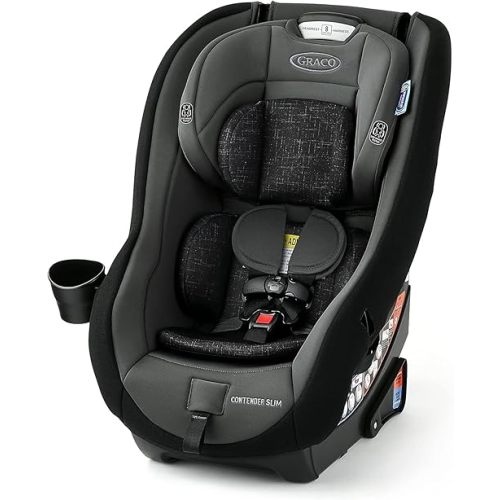 Graco Contender Slim Convertible Car Seat, West Point, Space-Saving Design, Lightweight and Compact