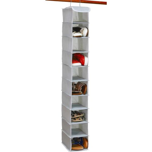 Simple Houseware 10 Shelves Hanging Shoes Organizer Holder for Closet, Grey