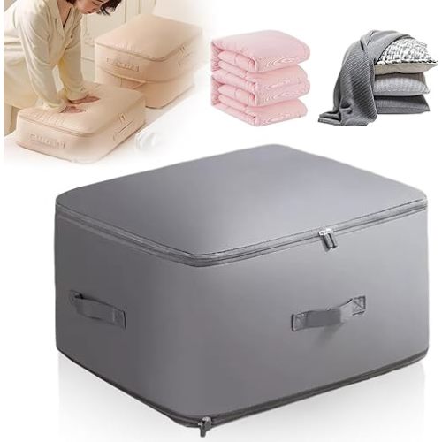2024 Upgrade Ultra Space Saving Self Compression Organizer, Comforter Organizers and Storage Space Saver Bags Heavy Duty Moving Bags (Gray, XL(54 * 42 * 60CM))