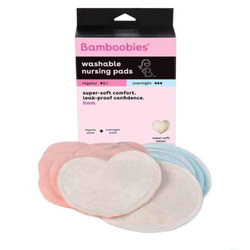 Bamboobies Nursing Pads, Ultra-Soft Velour, Reusable, Washable & Leak-Proof