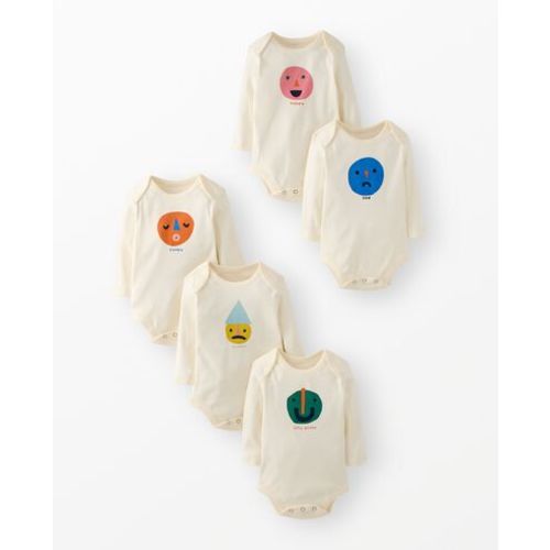 5-Pack Baby Long Sleeve Graphic Bodysuits