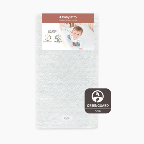 babyletto Pure Core Mini Crib Mattress with Hybrid Waterproof Cover
