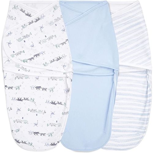 aden + anais Essentials Easy Swaddle Wrap Quick Change with Bottom Zipper, Snug Cotton Knit Baby Wrap Swaddle Blanket for Newborns, TOG 1.0, 3-Pack, Harry Potter, 0-3 Months, Small/Medium