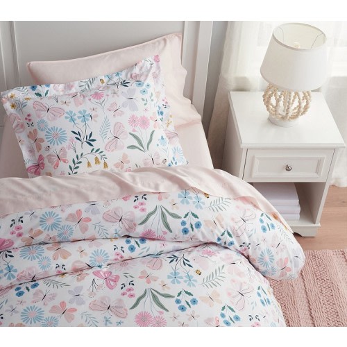 Wildflower Butterfly Organic Duvet Cover & Shams | Pottery Barn Kids