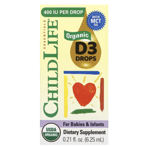ChildLife Essentials, Organic D3 Drops for Babies & Infants, 0.21 fl oz (6.25 mL)