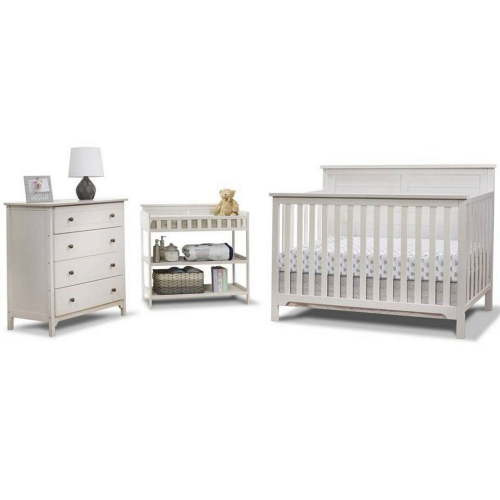 Sorelle Furniture Farmhouse Room in a Box, Weathered White