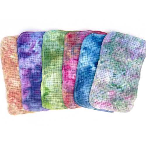 Hand dyed burp cloths Tie dye cotton muslin burp cloths Ice dye soft 100% cotton burp rag pure cotton colorful baby burp cloth