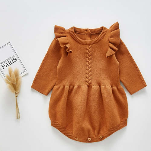 Solid Ruffled Sweater Jumpsuit Romper – August + Willow