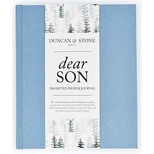 DUNCAN & STONE PAPER CO. Baby Memory Book - Childhood Memory Book For Milestones - Mom and Me Journal w/Prompts, Photos & More - Newborn Keepsake Gifts (Blue,230 Pages)