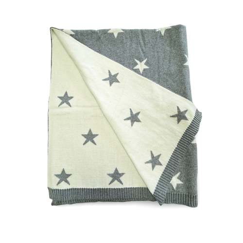Stars - Reversible Jacquard Sweater Knit Baby Blanket (Organic Cotton)