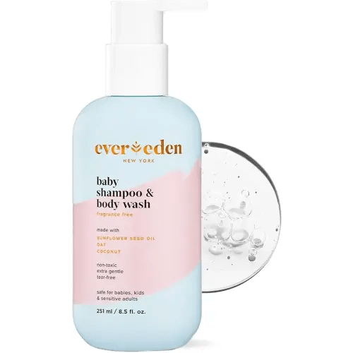Evereden Baby Shampoo & Body Wash 2-in-1, 8.5 fl oz | Gentle, Non-Toxic, Fragrance-Free, Hydrating Formula for Sensitive Skin