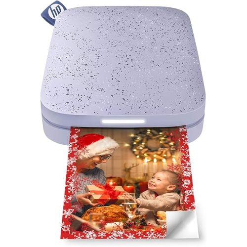 HP Sprocket 2x3" Instant Smartphone Photo Printer - Portable Color Wireless Mobile Printer - Zink Sticky-Back Photos - Print from Compatible iOS & Android Devices with Bluetooth w/Fun App - Purple