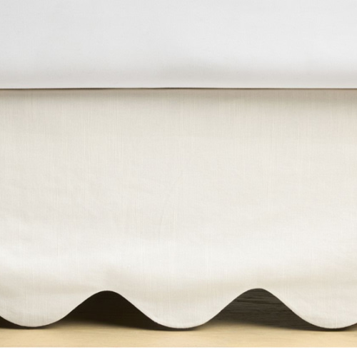 Scalloped European Linen Crib Skirt