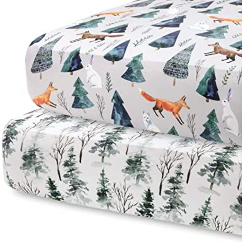 Pobi Baby - 2-Pack Fitted Crib Sheets for Boys, Girl - Baby Crib Sheets Neutral - Crib Mattress Sheet - Ultra-Soft Cotton Crib Sheets, Toddler Bed Sheets, Baby Boy Crib Sheets (Magical)