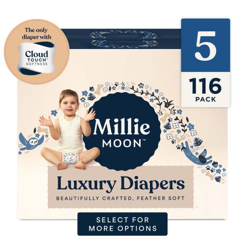 (2 pack) Millie Moon Luxury Diapers, Size 5, 58 Count (Select for More Options)
