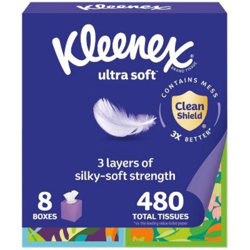 Kleenex Ultra Soft 3-Ply Facial Tissue - 8pk/60ct