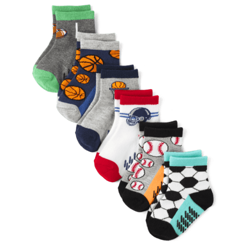 Baby And Toddler Boys Sports Midi Socks 6-Pack - Multi