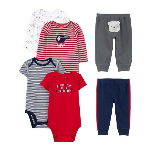 Simple Joys by Carter's unisex-baby 6-piece Bodysuits (Short and Long Sleeve) and Pants Set