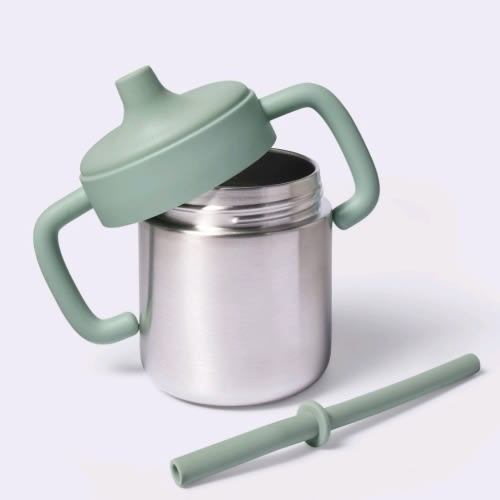 8oz Stainless Steel Sippy Cup - Green - Cloud Island™