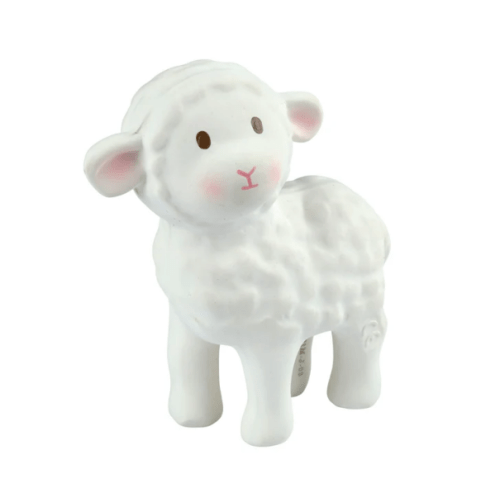 Bahbah the Lamb Organic Natural Rubber Teether, Rattle & Bath Toy