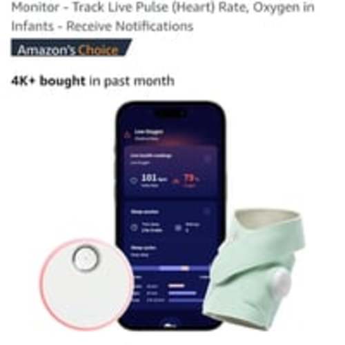 Owlet Dream Sock® - FDA-Cleared Smart Baby Monitor - Track Live Pulse (Heart)