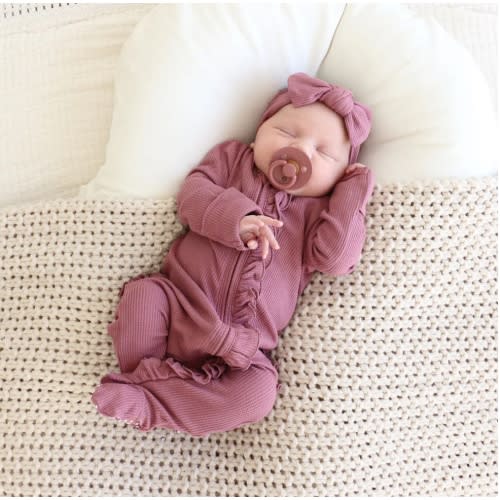 All Bamboo Waffle Zipper Footies 0-3 months