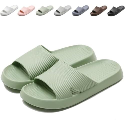 Anmerl Shower Shoes for Men and Women, Soft Lightweight Quick-Drying & Non-Slip House Slippers Slides for Bathroom, Pool, Beach, Indoor & Outdoor