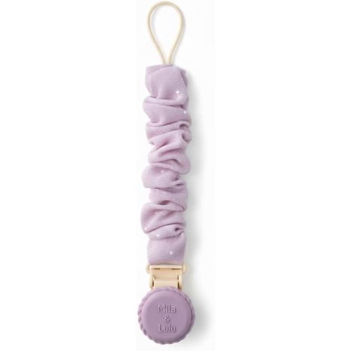 Muslin Cotton Pacifier Clips - Metal-Free, Lightweight and Secure Pacifier Holder for Babies (Mauve Muse) - Mila & Lulu